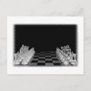 Carte Postale Jeu de jeu de la Commission d'échecs en verre Éffr