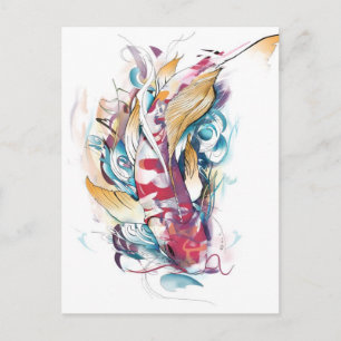 Carte Postale Jeu de Koi