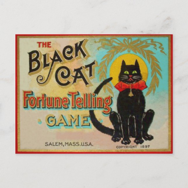 Carte Postale Jeu de narration Fortune Chat Noir (Devant)