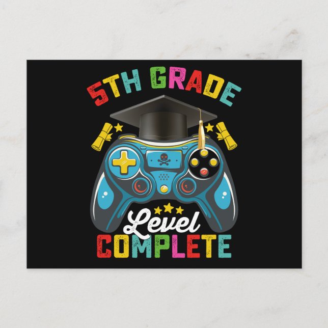 Carte Postale Jeu de niveau 5e année de fin d'études Gamer (Devant)