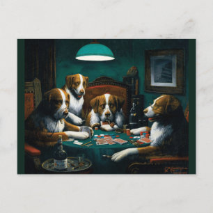 Carte Postale Jeu de Poker pour chiens