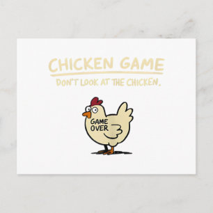 Carte Postale Jeu de poulet Ne regardez pas le poulet drôle de p