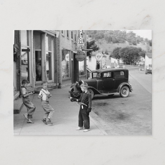 Carte Postale Jeu d'enfants au Wisconsin, années 1930 (Devant)