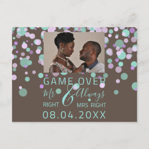 Carte Postale Jeu Sur Funny Enregistrer La Date Mariage Confet P