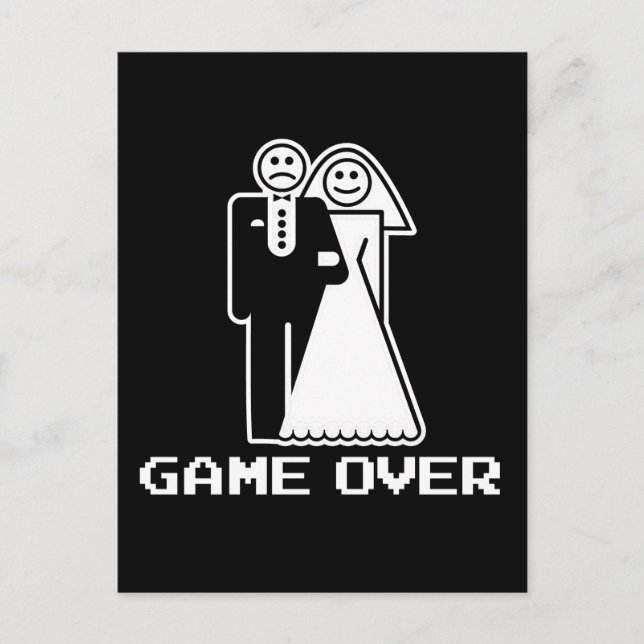 Carte Postale Jeu sur le mariage Jeu sur le t-shirt drôle (Devant)