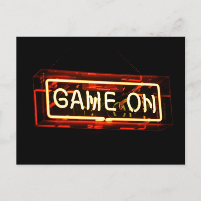 Carte Postale Jeu sur Neon Sign Sports Jeu Gamer (Devant)