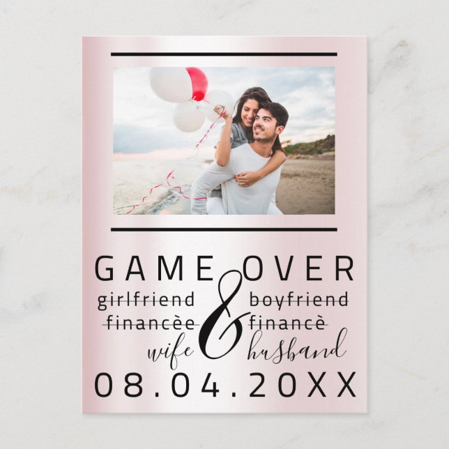 Carte Postale Jeu Sur Skinny Funny Enregistrer La Date Couple Ph (Devant)