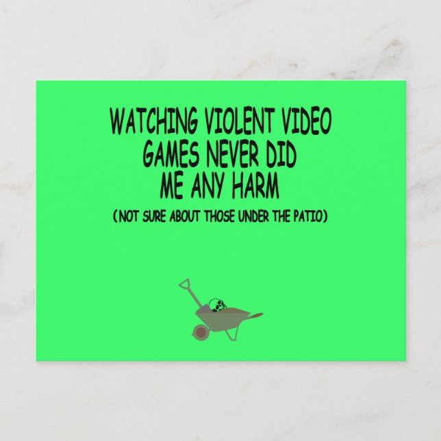 Carte Postale Jeu vidéo violent (Devant)