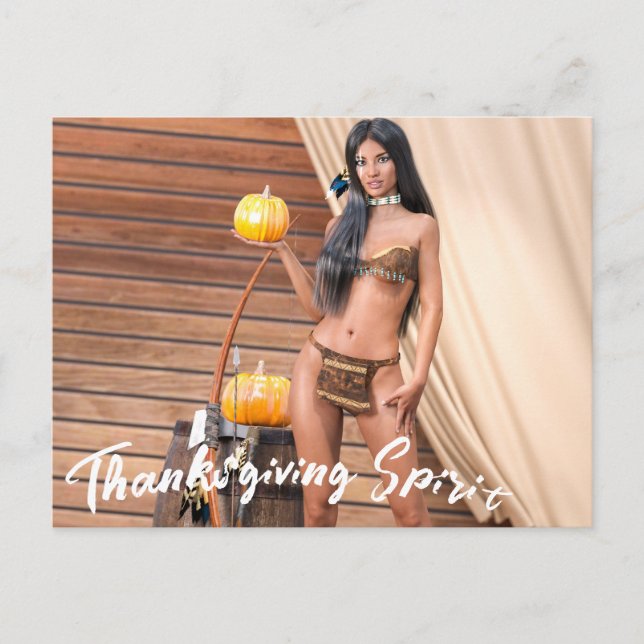 Carte Postale Jeune Amérindien posant contre un mur en bois (Devant)