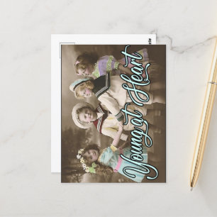 Carte postale Jeune au coeur Enfants Vintages Joue