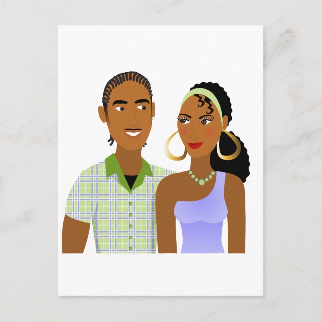 Carte Postale Jeune couple amoureux (Devant)