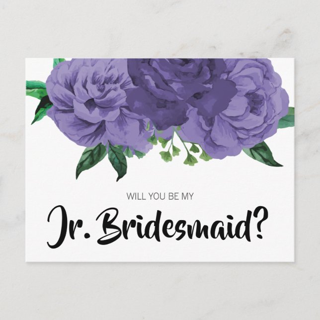 Carte postale Jeune demoiselle Florale Violet Viol (Devant)