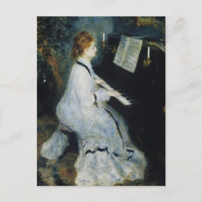 Carte Postale Jeune femme au piano de Renoir (Devant)