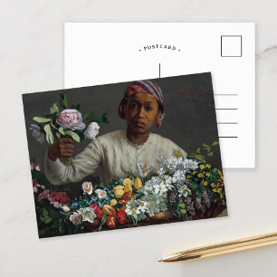 Carte Postale Jeune femme avec des pivoines   Fré dé ric Bazil
