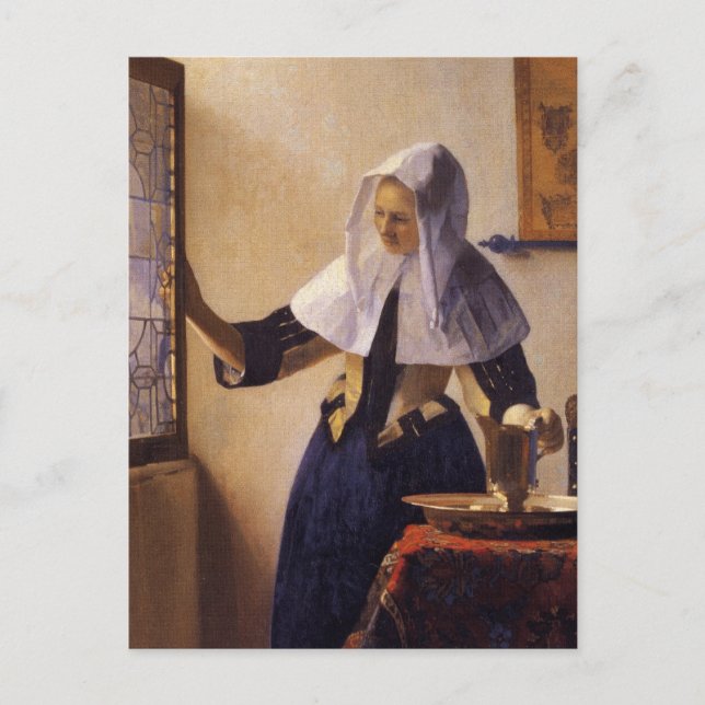 Carte Postale Jeune femme avec un lanceur d'eau (Devant)