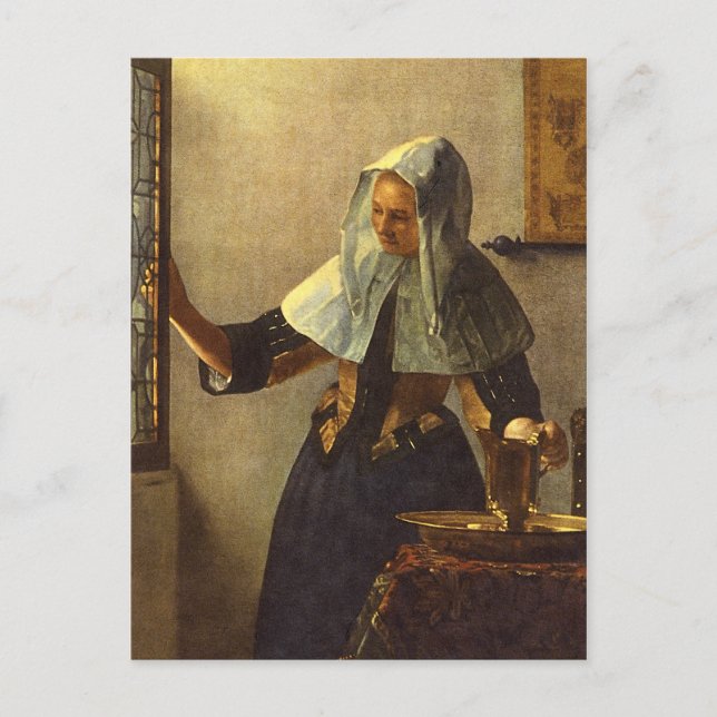 Carte Postale Jeune femme avec un lanceur d'eau - Johannes Verme (Devant)