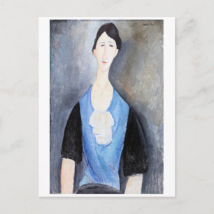 Carte Postale Jeune femme en bleu, Modigliani