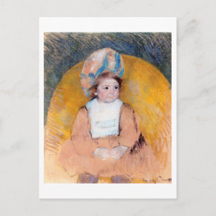 Carte Postale Jeune fille assise dans un fauteuil jaune, Cassatt