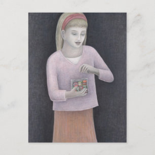 Carte Postale Jeune fille avec des douceurs 2007