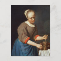 Jeune fille avec pilon et mortier