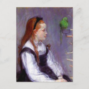 Carte Postale Jeune fille avec un perroquet, Berthe Morisot,