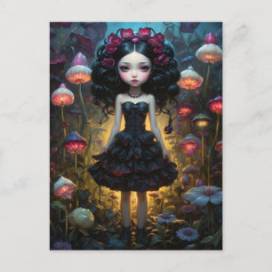 Carte Postale Jeune fille - Champignons