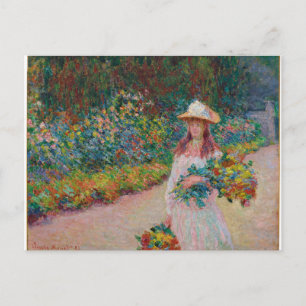 Carte Postale Jeune fille dans le jardin de Giverny, 1888