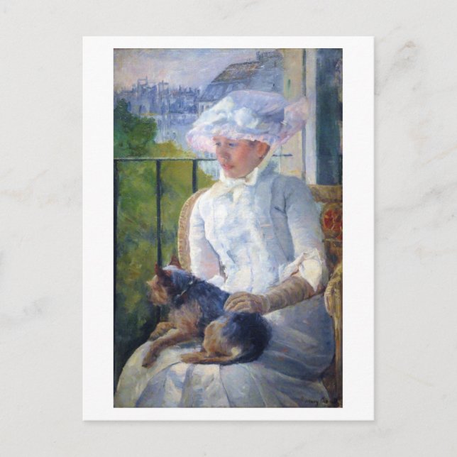 Carte Postale Jeune fille et son chien, Mary Cassatt (Devant)