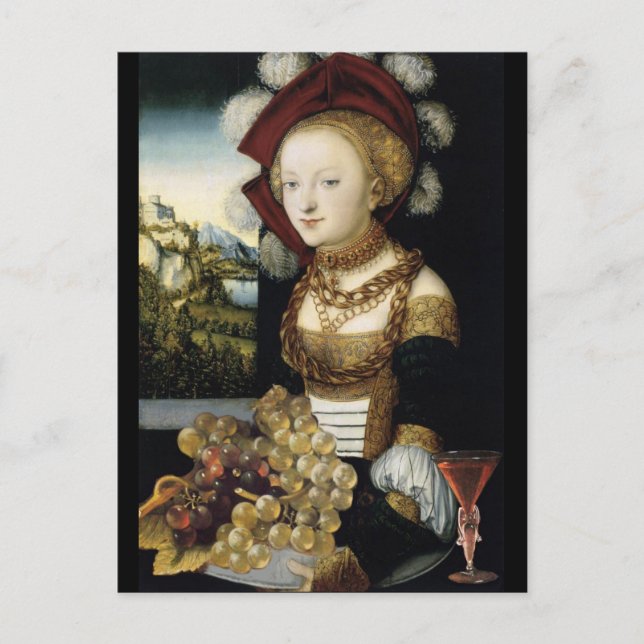 CARTE POSTALE JEUNE FILLE, RAISINS ANCIENS VINEYARD ET VIN (Devant)