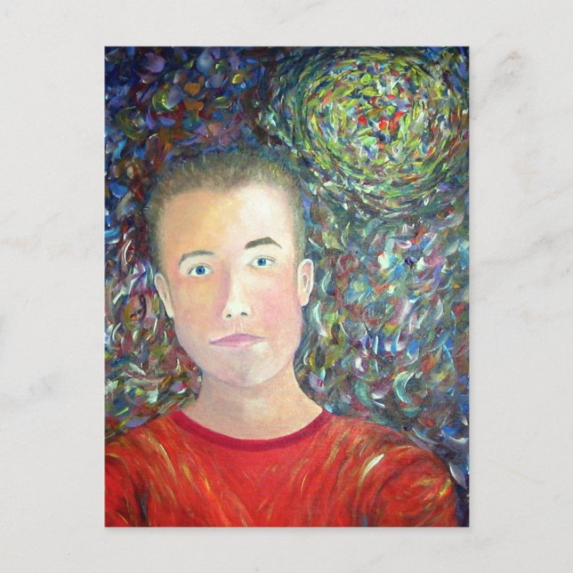 Carte Postale Jeune homme contemplatif (Devant)