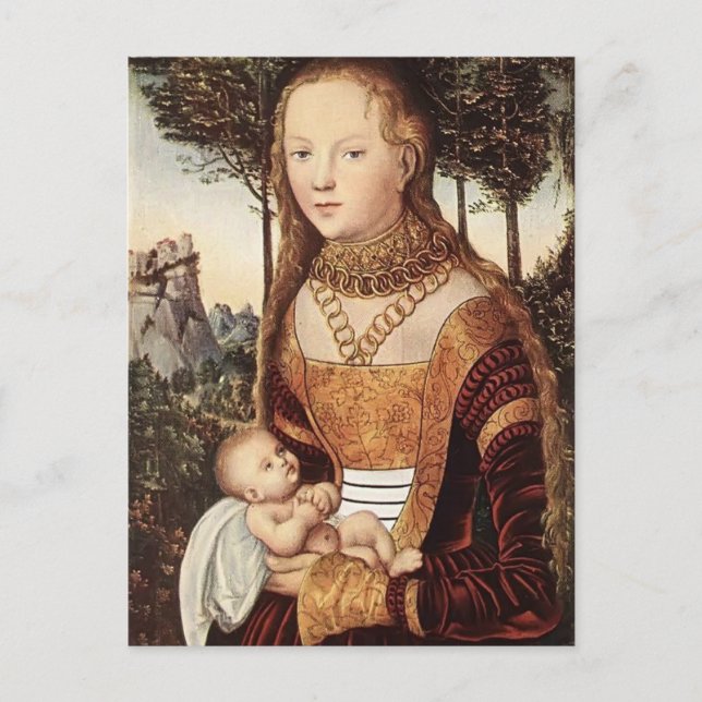 Carte Postale Jeune mère avec enfant par Lucas Cranach l'aîné (Devant)