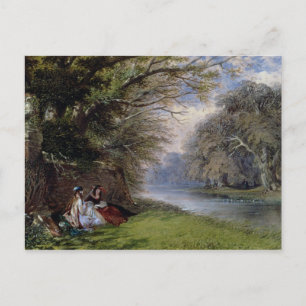 Carte Postale Jeunes femmes au bord d'une rivière