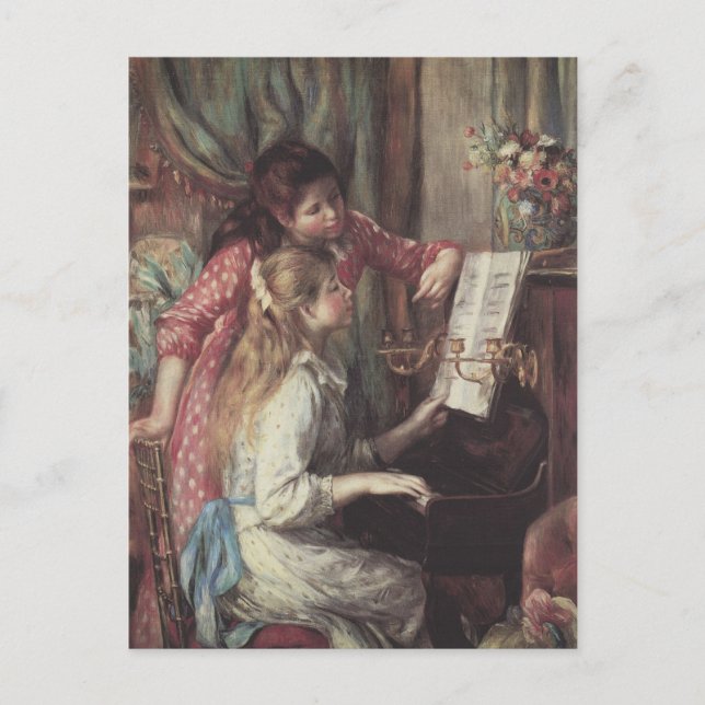 Carte Postale Jeunes filles au piano par Pierre Renoir (Devant)