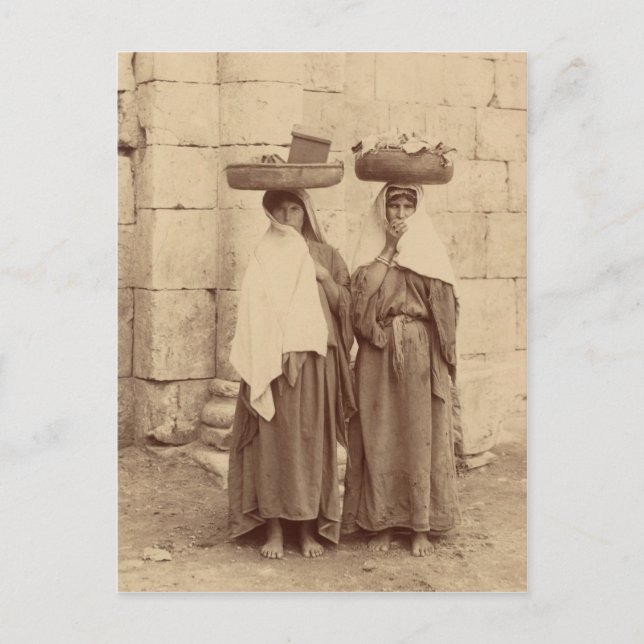 Carte Postale Jeunes paysannes près des murs de Jérusalem (Devant)