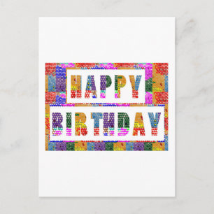 Carte Postale JEUX ANNIVERSAIRE : Police créée par l'artiste n C