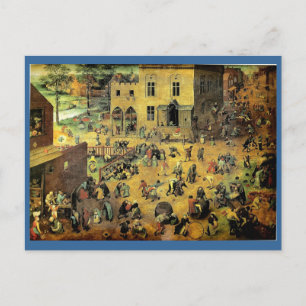 Carte Postale "Jeux pour enfants" de Pieter Bruegel - 1560