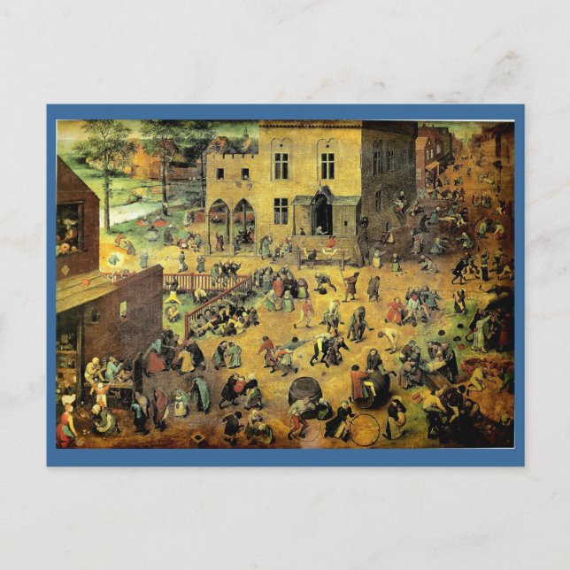 Carte Postale "Jeux pour enfants" de Pieter Bruegel - 1560 (Devant)