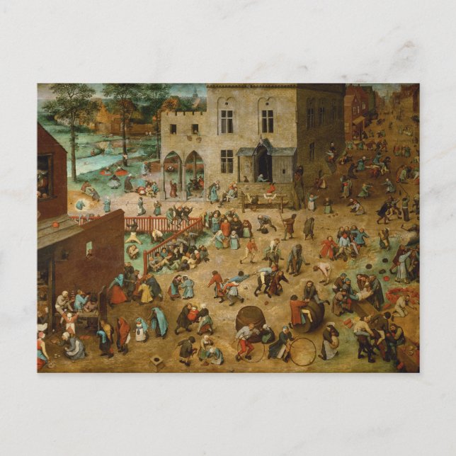 Carte Postale Jeux pour enfants par Pieter Bruegel l'Ancien (Devant)