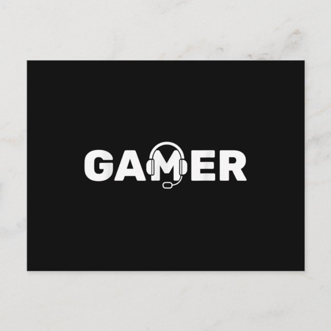 Carte Postale Jeux Vidéo Gamer Jeu Avec Casques (Devant)