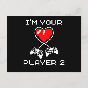 Carte Postale Jeux Vidéo Valentines Jour Je suis votre Joueur 2 