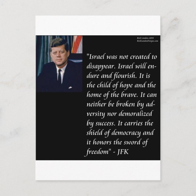 Carte Postale JFK et Citation célèbre Re Israel (Devant)