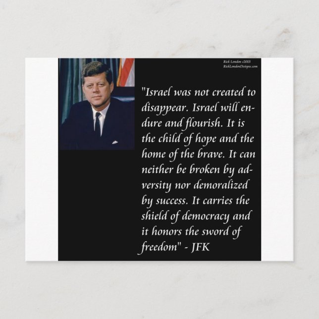 Carte Postale JFK et Citation célèbre Re Israel (Devant)