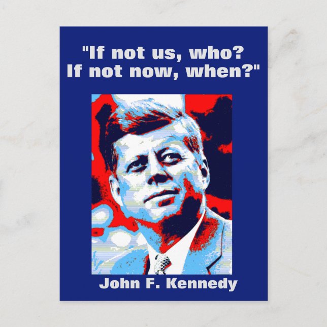 Carte Postale JFK John F. Kennedy Citation Inspiration Motivatio (Devant)