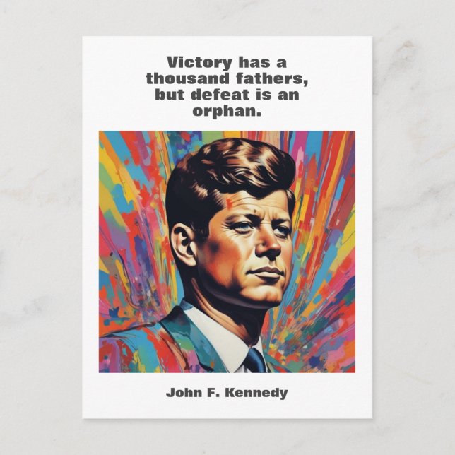 Carte Postale JFK John F. Kennedy Citation Inspiration Motivatio (Devant)