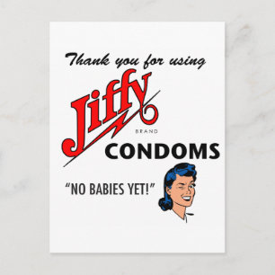 Carte Postale Jiffy Brand Condom Gear !