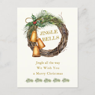 Carte postale Jingle Bells Holly Pine Christmas