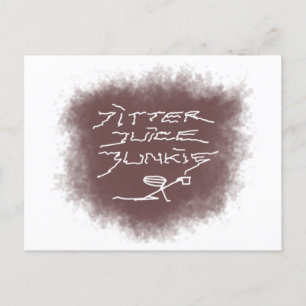 Carte Postale Jitter Juice Junkie - café art sur blanc.