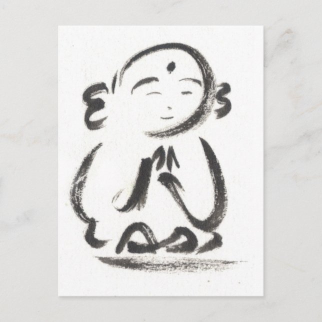 Carte postale Jizo Monk en blanc (Devant)