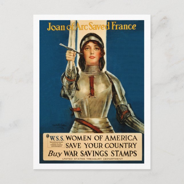 Carte Postale Joan De Arc a sauvé France Première Guerre mondial (Devant)