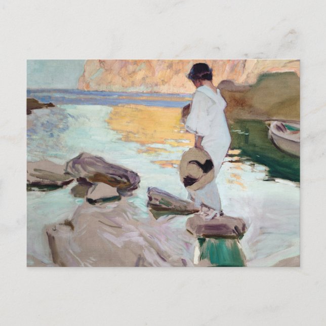Carte Postale Joaquin Sorolla - Elena à Cala de San Vicente (Devant)